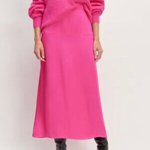 Everlane Hot Pink A-Line Midi Skirt